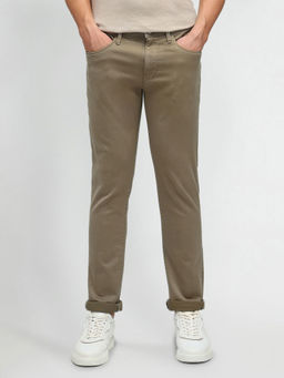 Arrow Sports - Brown Solid Slim Fit Jeans
