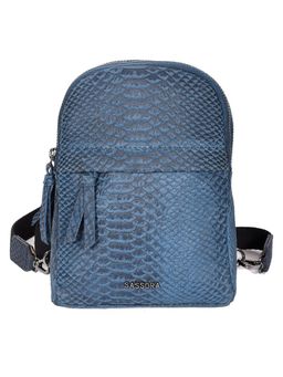 Sassora - Premium Leather Women Backpack - Navy Blue