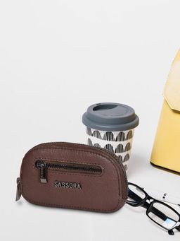 Sassora - Premium Leather Unisex Key Pouch - Brown