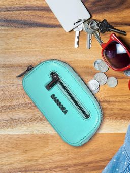Sassora - Premium Leather Unisex Key Pouch - Turquoise