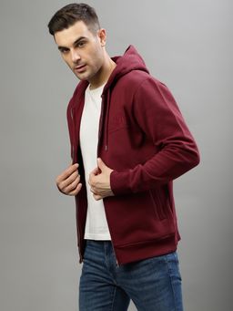 GANT - Men Solid Hooded Full Sleeves Sweatshirt