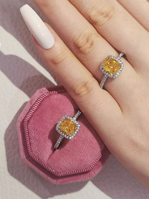 Yellow Chimes Silver-Plated White Crystal-Studded Finger Ring
