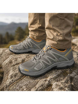 WOODLAND - Lightweight Breathable Durable Grey Hiking and Trekking Shoes for Mens