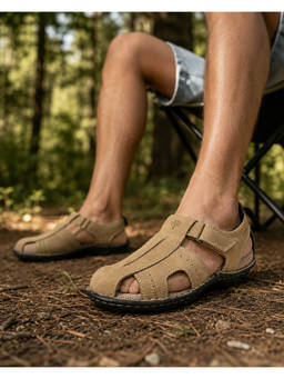 WOODLAND - Outdoor Comfortable Lightweight Everyday Khaki Casuals Sandals For Mens