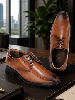 WOODLAND - Leather Premium Comfortable Lace Ups Tan Formal Derbies for Mens