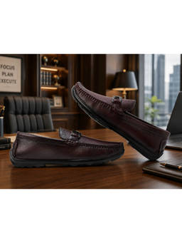 WOODLAND - Formal Slip On Office Wear Comfortable Premium Burgundy Loafers