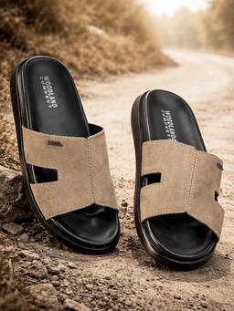 WOODLAND - Comfortable Soft Sole Lightweight Home Wear Khaki Sandals For Mens