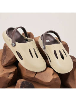 WOODLAND - Comfortable Lightweight Cushioned Daily Use Beige Clogs For Mens