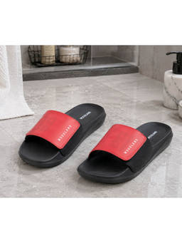 WOODLAND - Comfortable Lightweight Cushioned Daily Use Red Sliders For Mens