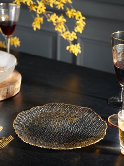Pure Home + Living - Grey Fizz Textured Glass Dinner Plate