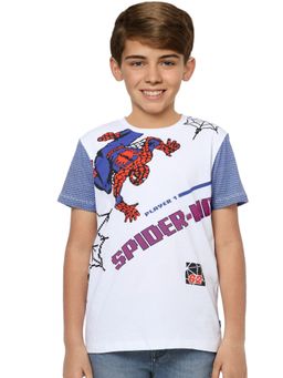 Jack & Jones Junior - Boys X Marvel White Spider Man Crew Neck T-shirt