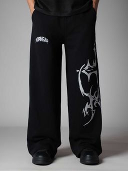 HOP HEAD - Black Cross Printed Sweatpant