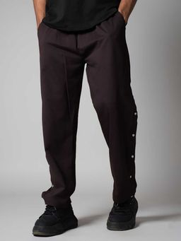 HOP HEAD - Coffee Brown Button Down Cargo Sweatpant