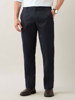 Arrow - Men's Blue Straight Fit Mid Rise Formal Trouser