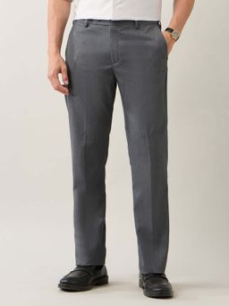 Arrow - Men's Grey Straight Fit Mid Rise Formal Trouser