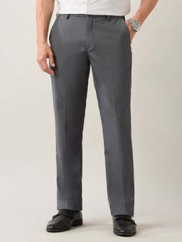 Arrow - Men's Grey Mid Rise Straight Fit Formal Trouser