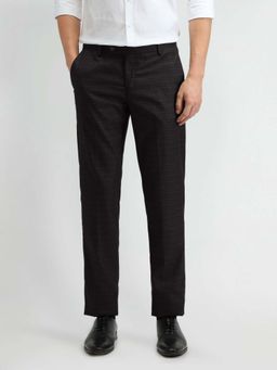 Arrow - Men Grey Mid Rise Checked Formal Trouser