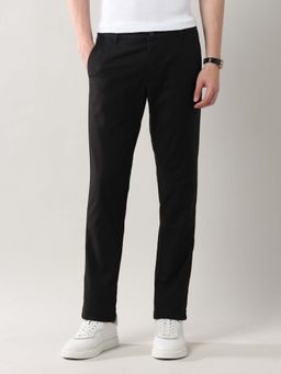 Arrow Sports - Men's Black Slim Fit Night Is Young Casual Trouser