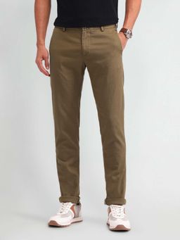 Arrow Sports - Men Brown Mid Rise Slim Fit Casual Trouser