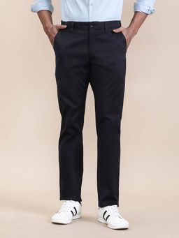 Crocodile - Black Premium Tone Textured Slim Fit Casual Trousers