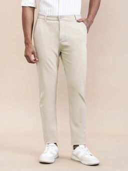 Crocodile - Beige Techno Slim Fit Casual Trousers