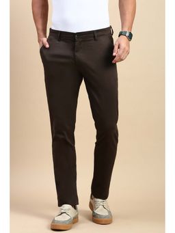 Classic Polo - Men's Dark Olive Slim Fit Solid Casual Trouser