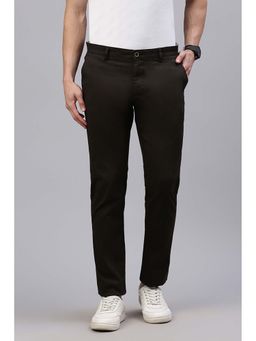 Classic Polo - Men's Dark Black Moderate Fit Solid Casual Trouser