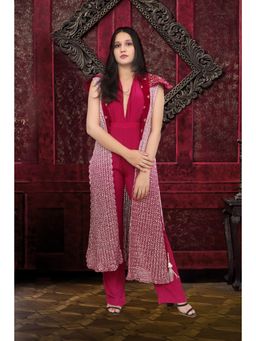 Nikita Vishakha - Samaira Ruby Pink Jumpsuit and Jacket (Set of 2)