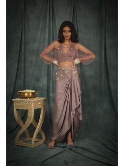 Nikita Vishakha - Helenor Soft Embellished Top with Skirt and Tunic (Set of 3)