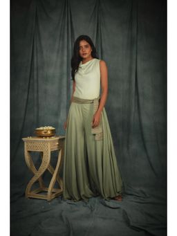 Nikita Vishakha - Roxann Sage Green Jumpsuit with Belt (Set of 2)
