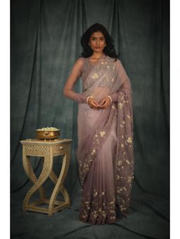 Nikita Vishakha - Queen Soft Lilac Embellished Saree with Petticoat and Stitched Blouse