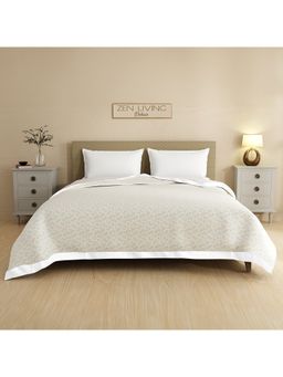 Boutique Living - Zen Living 100% Tencel 250 Tc Beige & Grey Floral Reversible Double