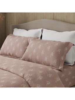 Boutique Living - Light Purple Floral King Bedsheet With 2 Pillow Covers (Sandalwood Fragrance)