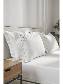 SANSAAR A D'DECOR BRAND LIVE CONSCIOUSLY - Solis-White King Bed Sheet with 2 Pillow Covers