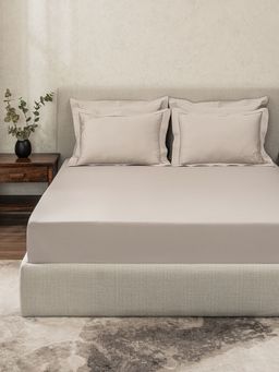 SANSAAR A D'DECOR BRAND LIVE CONSCIOUSLY - Baroque-Pumice Stone King Bed Sheet with 2 Pillow Covers
