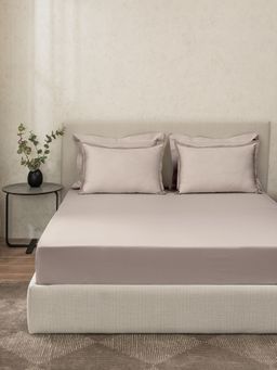 SANSAAR A D'DECOR BRAND LIVE CONSCIOUSLY - Chantilly-Snow White King Bed Sheet with 2 Pillow Covers