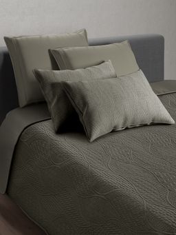 SANSAAR A D'DECOR BRAND LIVE CONSCIOUSLY - Quilted Bedspread - Briar-Cement Double with 2 Pillow Cover