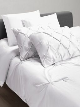 SANSAAR A D'DECOR BRAND LIVE CONSCIOUSLY - Comforter Sandtrace White Double with 2 Pillow Cover