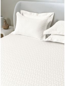 SANSAAR A D'DECOR BRAND LIVE CONSCIOUSLY - Arcadia-Charcoal White King Bed Sheet with 2 Pillow Covers