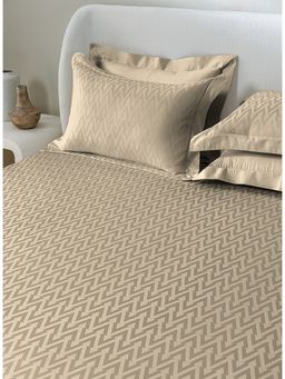 SANSAAR A D'DECOR BRAND LIVE CONSCIOUSLY - Linea-Roasted Cashew King Bed Sheet with 2 Pillow Covers