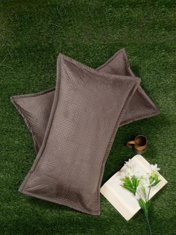 HOSTA HOMES - Ultrasonic Polyvelvet Abstract Pillow Covers Brown