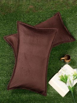 HOSTA HOMES - Ultrasonic Polyvelvet Abstract Pillow Covers Brown