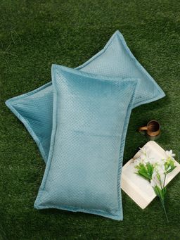 HOSTA HOMES - Ultrasonic Polyvelvet Abstract Pillow Covers Turquoise