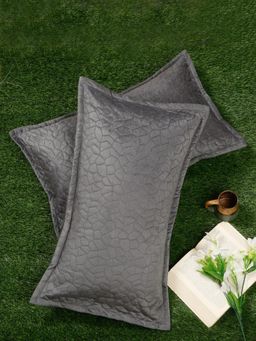 HOSTA HOMES - Ultrasonic Polyvelvet Abstract Pillow Covers Grey