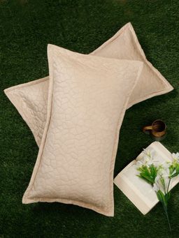 HOSTA HOMES - Ultrasonic Polyvelvet Abstract Pillow Covers Cream