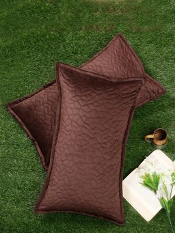 HOSTA HOMES - Ultrasonic Polyvelvet Abstract Pillow Covers Brown