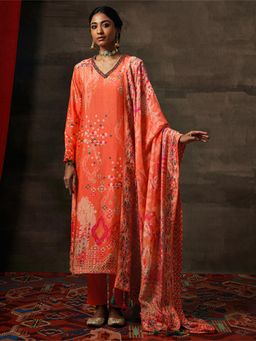 Saundh - Uma Kurta Pant with Dupatta Apricot (Set of 3)