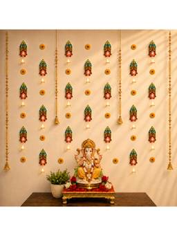 Island Rangoli - Deep Shree Pushp Wall Decor with LED Candles & Floral Motif -Multi-Color