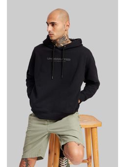 UNDERRATED CLUB - Deep Black Solid Full Sleeves Hoodie