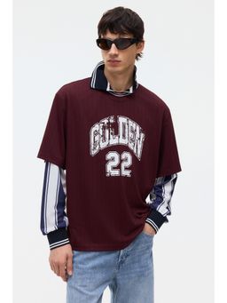 H&M - Men Red Loose Fit Printed T-shirt